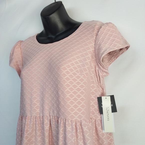 52seven Women's Cap Sleeve Babydoll Rose Dress Size S NWT - Picture 6 of 10